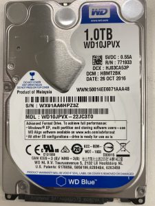 【データ復旧・データ復元成功実績】HDD Western Digital WD10JPVX-22JC3T0 1TB USB外付HDD 内蔵HDD、フォーマット要求エラー