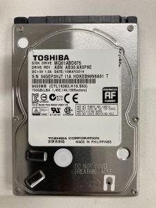 【データ復旧・データ復元成功実績】TOSHIBA MQ01ABD075 750GB ノートPC内蔵HDD、Windows起動しない