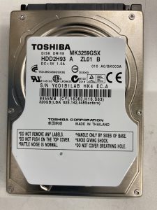 【データ復旧・データ復元成功実績】HDD TOSHIBA MK3259GSX 320GB 認識しない