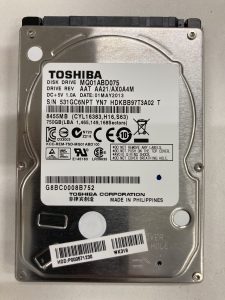 【データ復旧・データ復元成功実績】 HDD TOSHIBA MQ01ABD075 750GB ノートPC 内蔵HDD、Windows起動しない