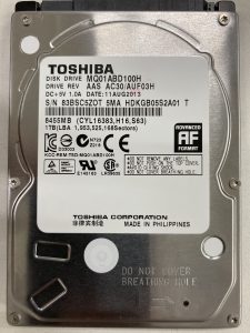 【データ復旧・データ復元成功実績】ノートPC内蔵 SSHD TOSHIBA MQ01ABD100H 1TB　OS起動しない