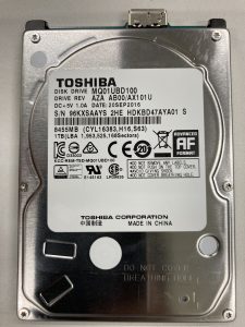 【データ復旧・データ復元成功実績】外付HDD HDD TOSHIBA HD-AC10TK 1TB　認識しない