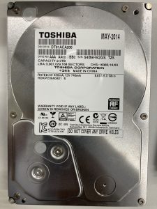 【データ復旧・データ復元成功実績】HDD TOSHIBA DT01ACA200 2TB 外付HDD内蔵HDD、認識しない