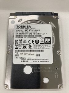 【データ復旧・データ復元成功実績】HDD TOSHIBA MQ01ABF050 500GB OS起動しない