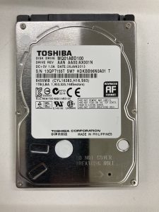 【データ復旧・データ復元成功実績】HDD TOSHIBA MQ01ABD100 1TB　ノートPC内蔵HDD、異音がして認識しない。