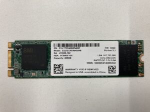 【データ復旧・データ復元成功実績】SSD intel SSDSCKKW480H6 480GB　ノートPC内蔵SSD、容量0KBになってしまう。