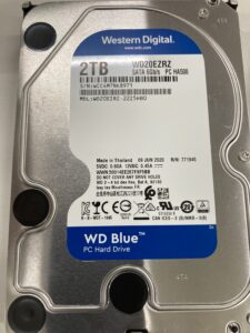 【データ復旧・データ復元成功実績】HDD（ハードディスク） WD WD20EZRZ-22Z5HB0 2TB　外付HDD内蔵HDD、認識しない。